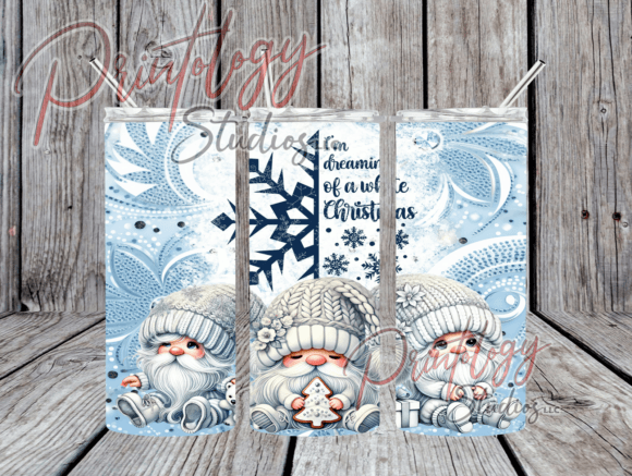 Christmas Gnome 20oz Tumbler Wrap: Festive Sublimation Design