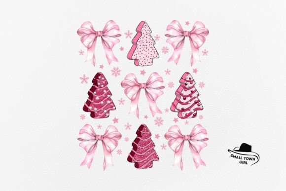 Coquette Pink Christmas Bow Tree Cake: A Festive Digital Asset