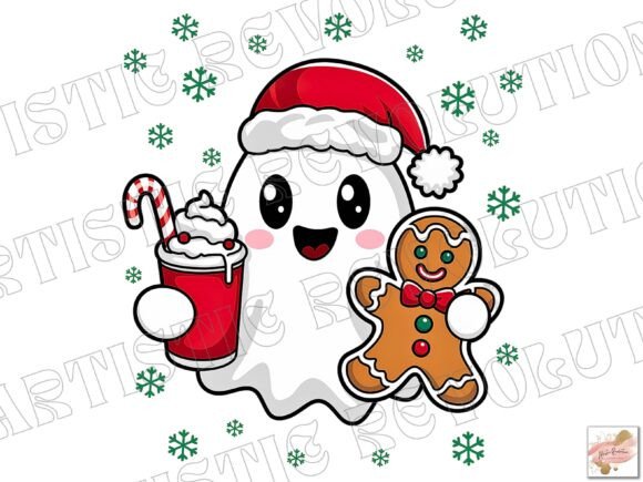 Cute Christmas Ghost PNG: A Whimsical Design Asset