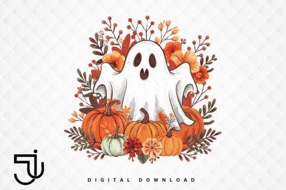 Ghost Pumpkin Fall Autumn Halloween PNG: A Designer's Take