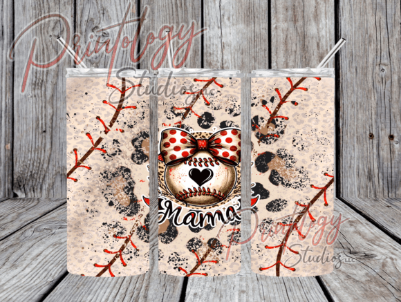 Leopard Print Baseball Mama Tumbler Wrap: Bold, Playful & Perfect for Sublimation